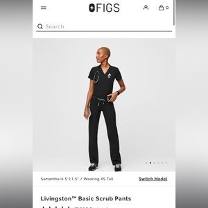 Figs Livingston Basic Scrub Pants in Black